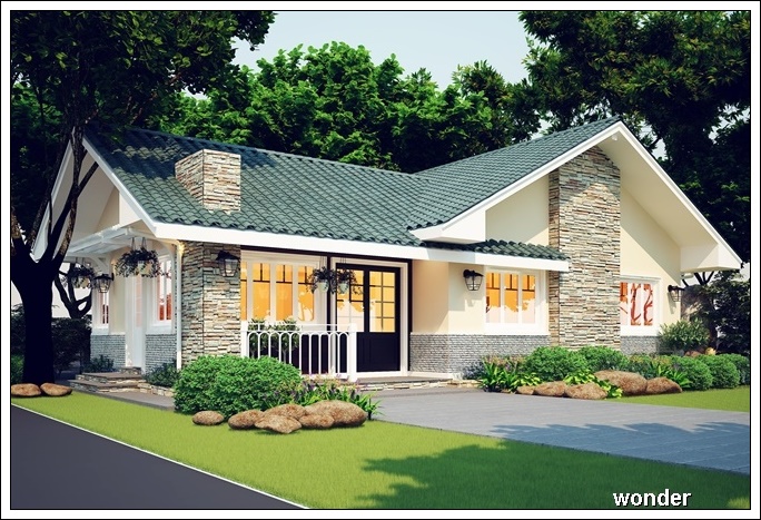 mau biet thu nha vuon 1 tang dep 9,5x14,5m