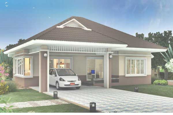 Mẫu biệt thự trệt mái ngói 110m2 sân vườn 3 phòng ngủ đẹp